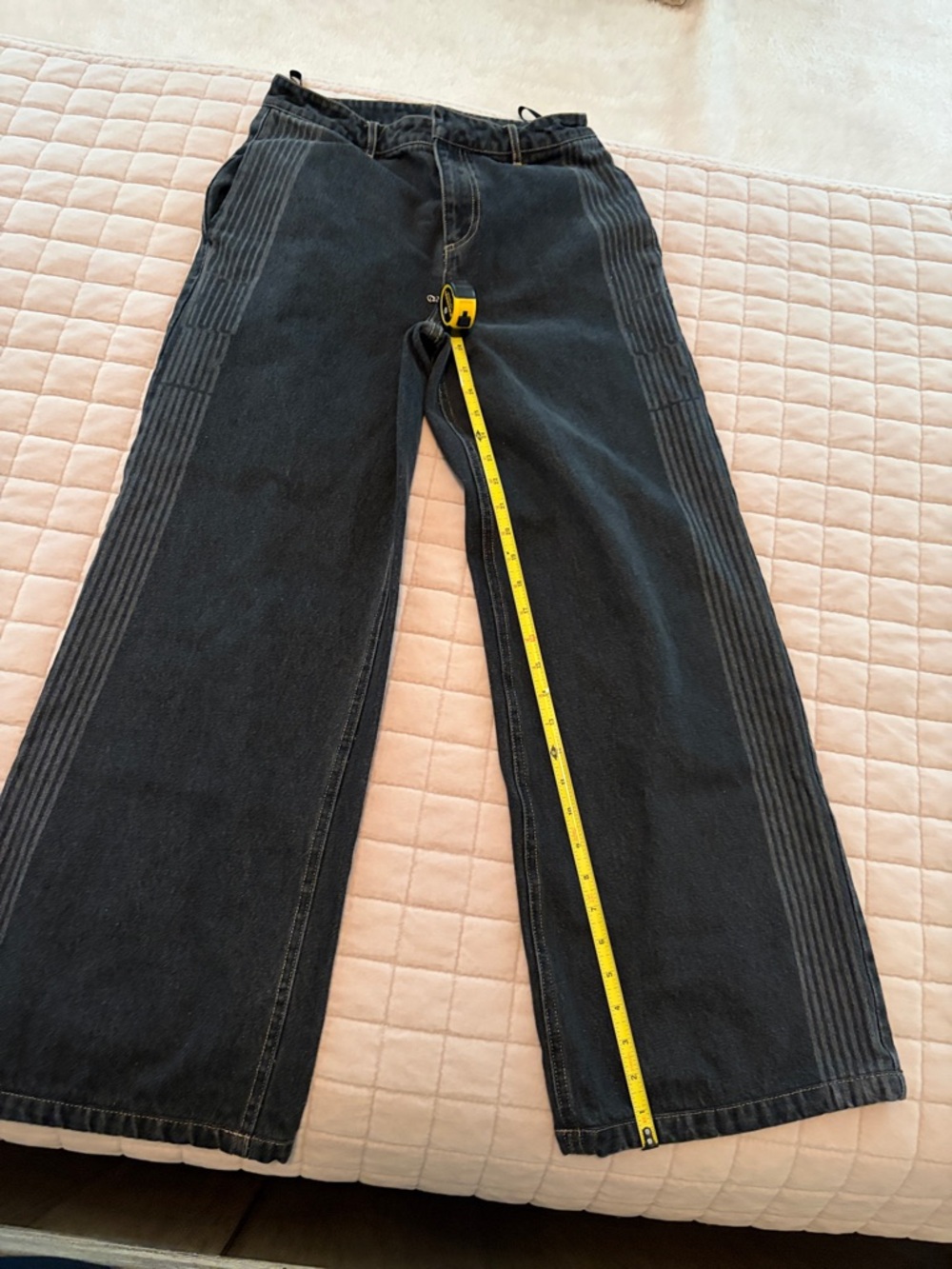 Dior women’s Black Wide-Leg Jeans with Side Stitch Detail